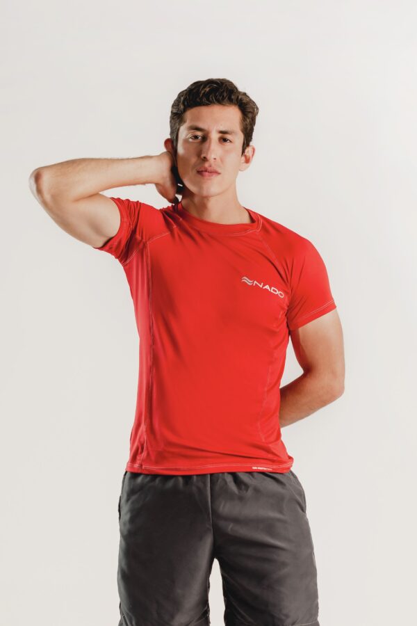 PLAYERA CABALLERO NADO MANGA CORTA  - Rojo, M